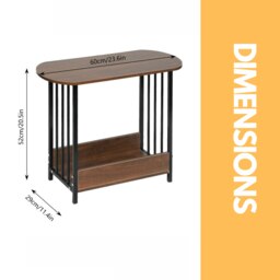Rackhams 2 Tier Narrow Side Table Brown - thumbnail 4