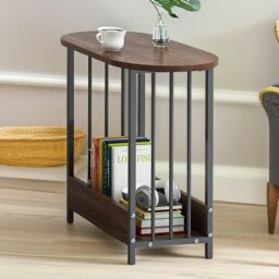 Rackhams 2 Tier Narrow Side Table Brown