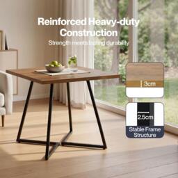 Rackhams dining table square dining table 80cm 25mm metal frame MDF Walnut - thumbnail 5