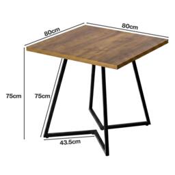 Rackhams dining table square dining table 80cm 25mm metal frame MDF Walnut - thumbnail 3
