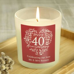 Rackhams Personalised 40th Ruby Wedding Anniversary Candle Jar - thumbnail 1