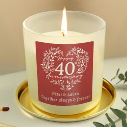 Rackhams Personalised 40th Ruby Wedding Anniversary Candle Jar - thumbnail 2