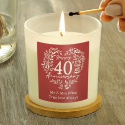 Rackhams Personalised 40th Ruby Wedding Anniversary Candle Jar - thumbnail 4
