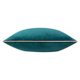 Rackhams Meridian Velvet Cushion Cover - Teal/Blush - 45cm x 45cm - Teal/Blush - 100% Polyester - thumbnail 3