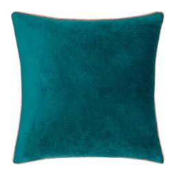 Rackhams Meridian Velvet Cushion Cover - Teal/Blush - 45cm x 45cm - Teal/Blush - 100% Polyester