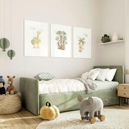 Rackhams Giraffe Nursery - Set of 3 wall art prints - 20 x 30 in / 50 x 76 cm - Polyester Canvas 260 gsm - Canvas wrapped - thumbnail 5