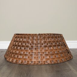 Rackhams 48/70cm Samuel Alexander Large KD Plastic Wicker Rattan Woven Christmas Tree Skirt in Brown - thumbnail 6