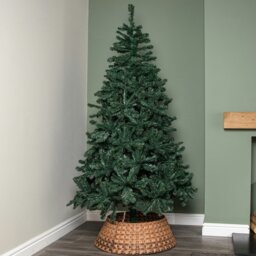 Rackhams 48/70cm Samuel Alexander Large KD Plastic Wicker Rattan Woven Christmas Tree Skirt in Brown - thumbnail 3
