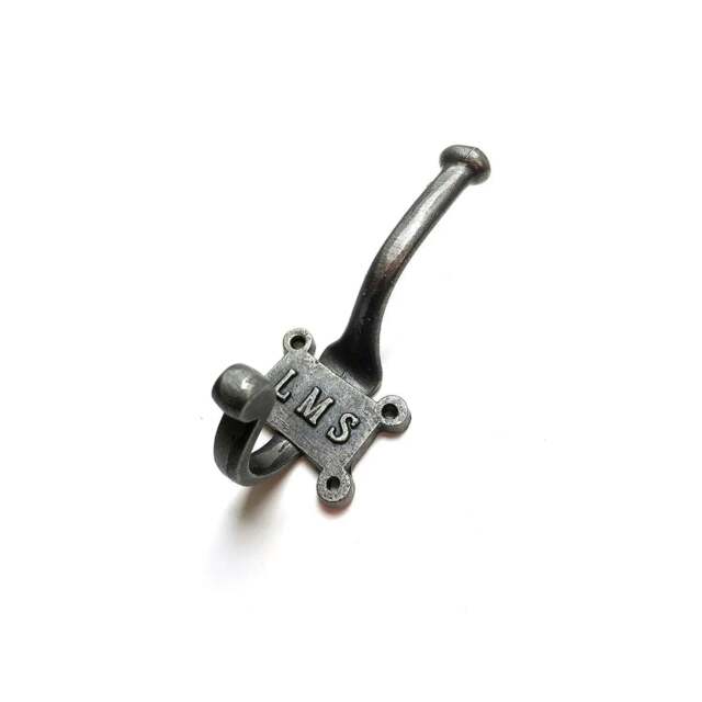 Rackhams Coat Hook Retro 'LMS' 2 Part Hook 125mm - Pack of 5 - image 1