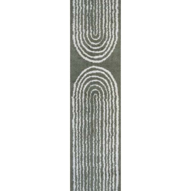 Rackhams Moodi Shaggy Green Reverie Rug - 80X300 cm