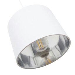 "Rackhams Modern White Cotton Fabric Small 8"" Lamp Shade with Shiny Silver Inner" - thumbnail 4