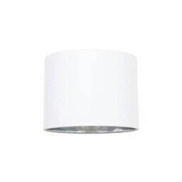 "Rackhams Modern White Cotton Fabric Small 8"" Lamp Shade with Shiny Silver Inner"