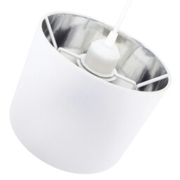 "Rackhams Modern White Cotton Fabric Small 8"" Lamp Shade with Shiny Silver Inner" - thumbnail 3