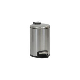 Rackhams 3 Litre Bathroom Pedal Bin Stainless Steel Soft Close Lid Silver - 1 - Stainless Steel - Silver