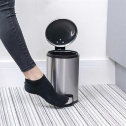 Rackhams 3 Litre Bathroom Pedal Bin Stainless Steel Soft Close Lid Silver - 1 - Stainless Steel - Silver - thumbnail 5
