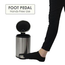 Rackhams 3 Litre Bathroom Pedal Bin Stainless Steel Soft Close Lid Silver - 1 - Stainless Steel - Silver - thumbnail 6