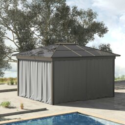 Rackhams 3 x 4(m) Universal Gazebo Replacement Sidewall Set, 4 Panels, Beige - Light Grey - Polyester - 205 x 302cm - thumbnail 1