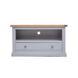 Rackhams Rocca Grey 1 Drawer TV Cabinet Brass Knob - Grey - thumbnail 1