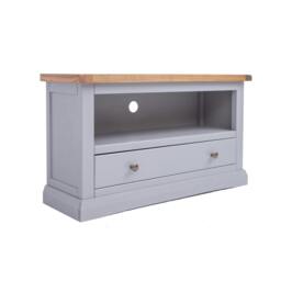Rackhams Rocca Grey 1 Drawer TV Cabinet Brass Knob - Grey - thumbnail 2
