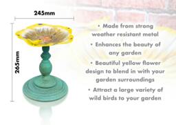 Rackhams Ornamental Free Standing, Weather Resistant, Pedestal Style, Easy Assemble Bird Bath - thumbnail 2