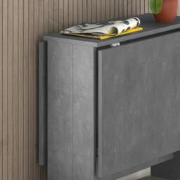 Rackhams Artemio Foldable Table Retro Grey Rectangular Engineered Wood Folding Table 130(W)x76(D)x73.4(H)cm Kitchen Dining Room - Retro Grey - thumbnail 6