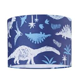Rackhams Modern and Fun Dinosaur Themed Navy Blue and White Cotton Children's Lamp Shade