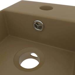 Rackhams Bathroom Sink with Overflow Ceramic Matt Cream - thumbnail 5