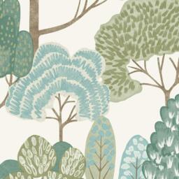 Rackhams Happy Trees Brushstroke Nursery Textured Wallpaper, Teal Green - thumbnail 2
