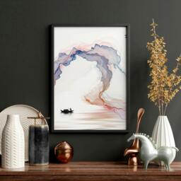 Rackhams Calm artwork Wall Art prints - set of 3 framed prints - A2 16.54 x 23.39 in / 42 x 59.4 cm - Satin Photo paper 280 gsm - Oak Frame - thumbnail 5