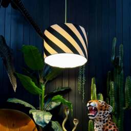"Rackhams Liquorice Helter Skelter Velvet Lampshades - 70cm diameter x 25cm height / 27"" x 10""" - thumbnail 3