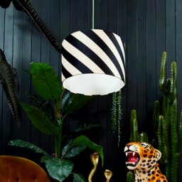 "Rackhams Liquorice Helter Skelter Velvet Lampshades - 70cm diameter x 25cm height / 27"" x 10""" - thumbnail 2