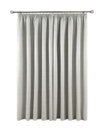 Rackhams Textured Rib Weave Boutique Pencil Pleat Curtain - Grey - (117cm x 183cm - 8 Eyelets) - thumbnail 3