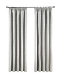Rackhams Textured Rib Weave Boutique Pencil Pleat Curtain - Grey - (117cm x 183cm - 8 Eyelets) - thumbnail 4