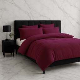 Rackhams Teddy Bear Fleece Duvet Cover & Pillow Case Set - Single - Plum - thumbnail 1