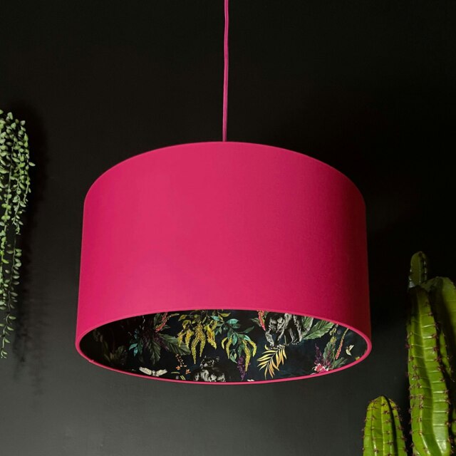 "Rackhams Twilight Deadly Night Shade Silhouette Lampshade in Watermelon - Ceiling Pendant / Arc Lamp - 30cm diameter x 25cm Height (12"" x 10"")" - image 1