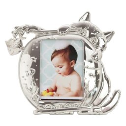 Rackhams Quirky Hiding Cat Themed Nickel Plated Picture Frame with Hanging Fish - thumbnail 3