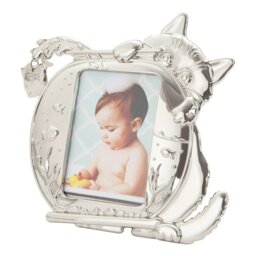 Rackhams Quirky Hiding Cat Themed Nickel Plated Picture Frame with Hanging Fish - thumbnail 1