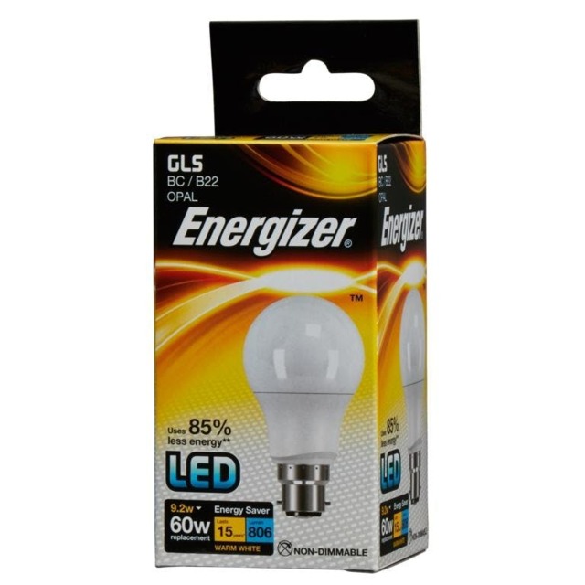 Rackhams LED GLS 806lm Opal 9.2w Light Bulb B22 2700k - White - One Size