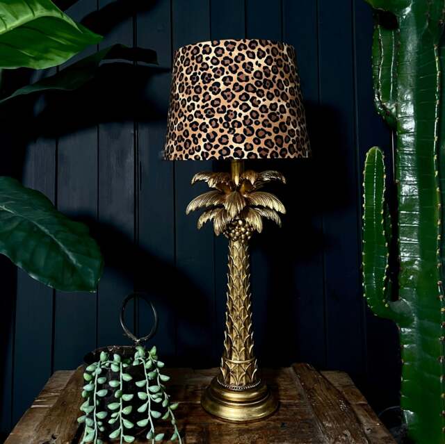 Rackhams Leopard Print Mini French Drum Lampshade with Gold Lining - image 1