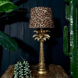 Rackhams Leopard Print Mini French Drum Lampshade with Gold Lining