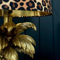 Rackhams Leopard Print Mini French Drum Lampshade with Gold Lining - thumbnail 2