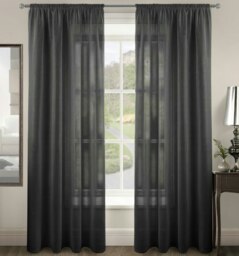 Rackhams Riva Slot Top Voile Panel - 150cm x 137cm - Black - thumbnail 1