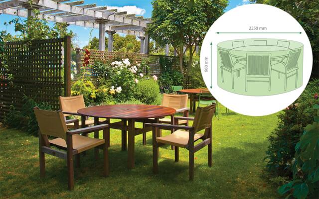 Rackhams Home and Garden Water Resistant Large Round Patio Set Cover