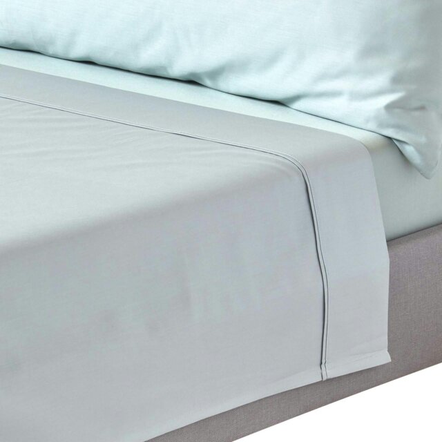 Rackhams Organic 400 TC Egyptian Cotton Sateen Flat Sheet - Duck Egg Blue - King - image 1