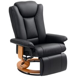 Rackhams PU Leather Reclining Armchair with Footrest for Living Room - Brown - PU leather, Foam, Steel, Multi-layer board - thumbnail 3