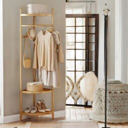 Rackhams Corner Coat Stand With Shelves Gold - thumbnail 4
