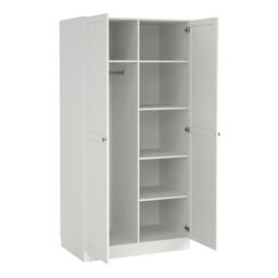 Rackhams Brande Wardrobe with 2 Frame Doors in White - White - Malemine - 1 - thumbnail 5