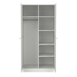 Rackhams Brande Wardrobe with 2 Frame Doors in White - White - Malemine - 1 - thumbnail 6