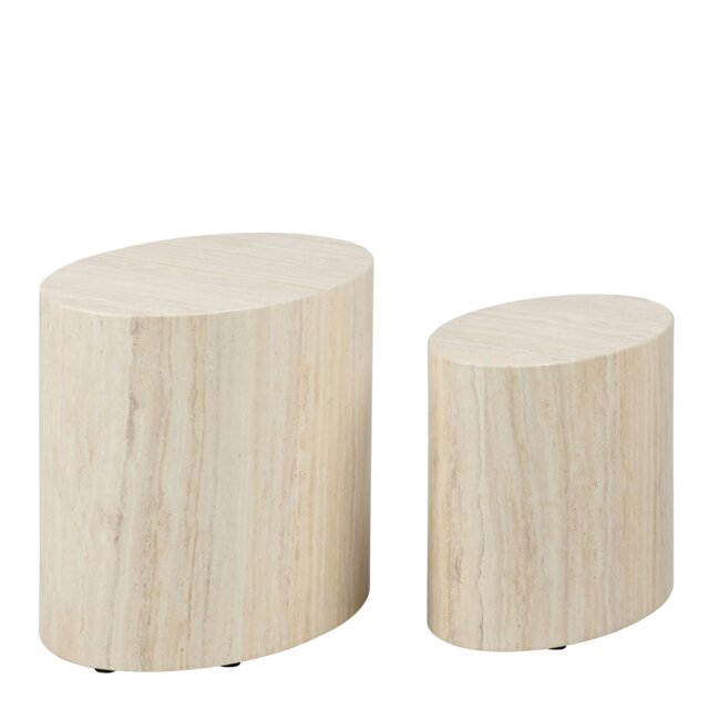 Rackhams Mice Oval Coffee Table Set in Light Oak - 1 - Natural - Brown - image 1