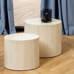 Rackhams Mice Oval Coffee Table Set in Light Oak - 1 - Natural - Brown - thumbnail 4